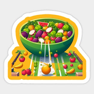 Salad organic food from fruits and vegetables Sticker